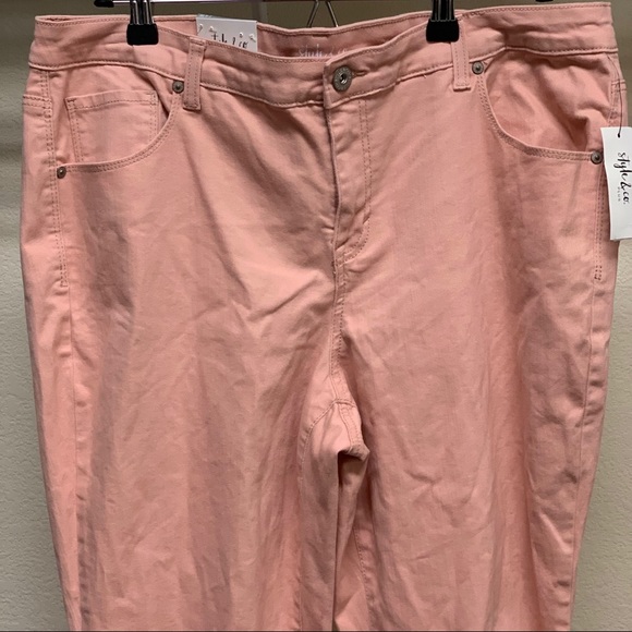Style & Co Women Plus Sz 14W Stretch Peach Capri - Picture 5 of 7